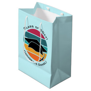 Retro Abschluss Graduate Cap Mortarboard Mittlere Geschenktüte