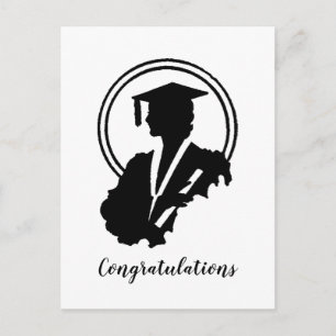 Retro-Abschluss-Gratulationen Postkarte