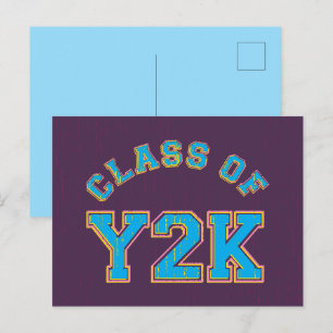 Retro-Abschlussklasse von Y2K Postkarte