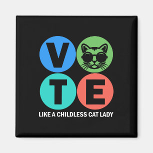 Retro-Abstimmung wie eine kinderlose Katzen-Lady w Magnet
