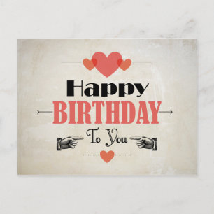 Retro Abstract Cream Birthday Card Postkarte