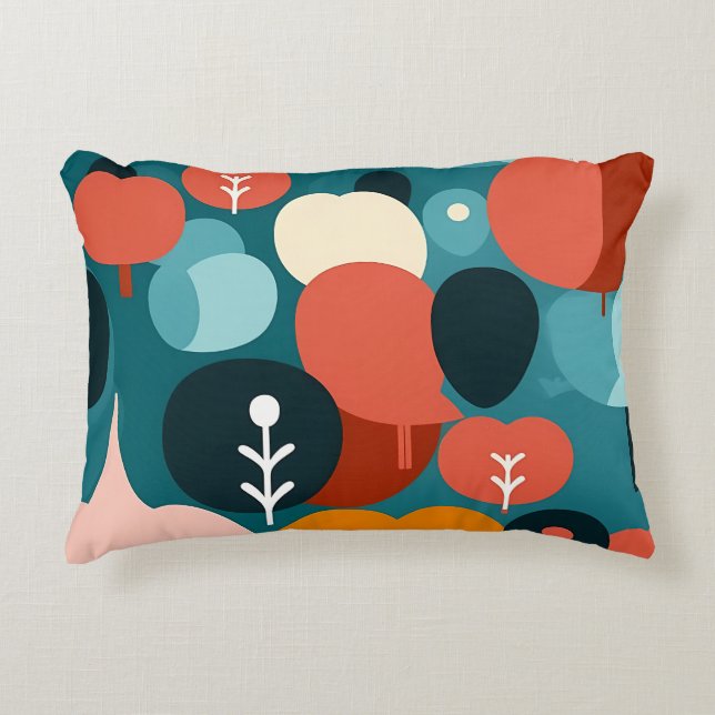 Retro Abstract Geometric Throw Pillow Dekokissen (Vorderseite)