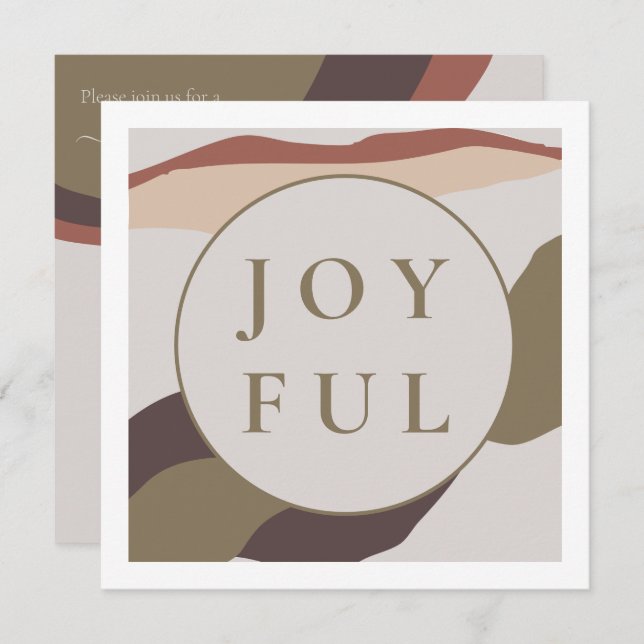 Retro Abstract Joyful Christmas Party Einladung (Vorne/Hinten)