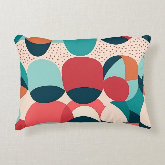 Retro Abstract Pebble Pillow Dekokissen (Vorderseite)