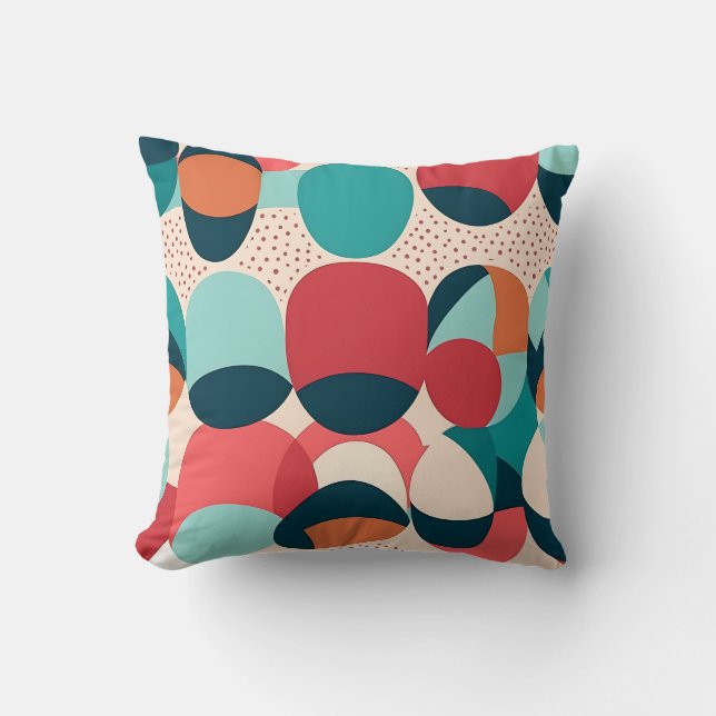 Retro Abstract Pebble Pillow Kissen (Vorderseite)
