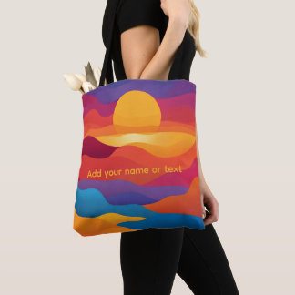 Retro-abstracte wellige Sonnenuntergangs-Custom-Na