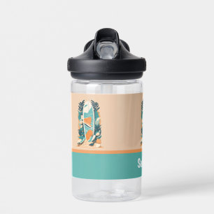 Retro-Abstracter Tropischer Strand-Surfbrett Trinkflasche