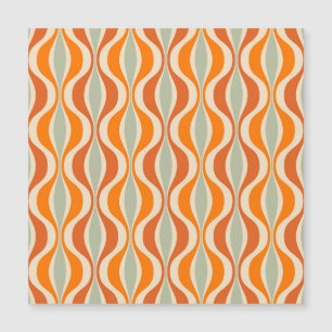 Retro Abstrakt: 50er-60er Nahtloser Stil Magnetkarte