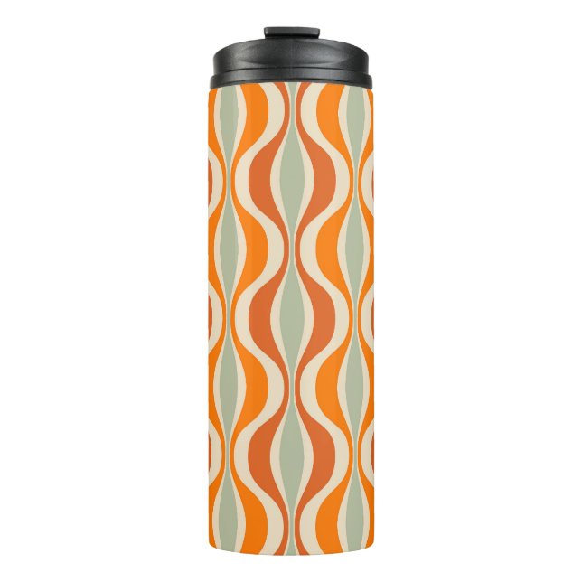 Retro Abstrakt: 50er-60er Nahtloser Stil Thermosbecher (Vorderseite)
