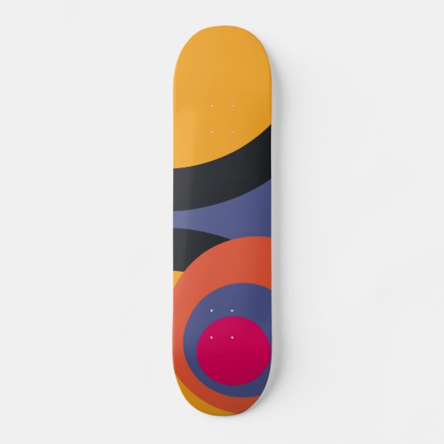 Retro Abstrakt Art. 3 Skateboard (Vorderseite)