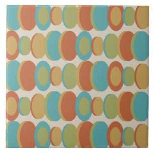 Retro Abstrakt Art Circles Multicologe Fliese