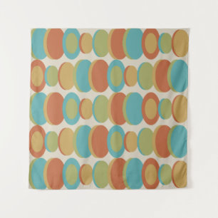 Retro Abstrakt Art Circles Multicologe Wandteppich