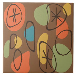 Retro Abstrakt Art Rocks Mehrfarbige Dunkelheit Fliese