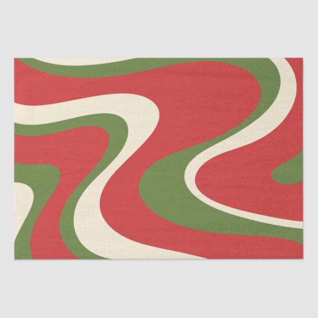 Retro Abstrakt Boho Trippy Christmas Pattern Seidenpapier (Vorderseite)