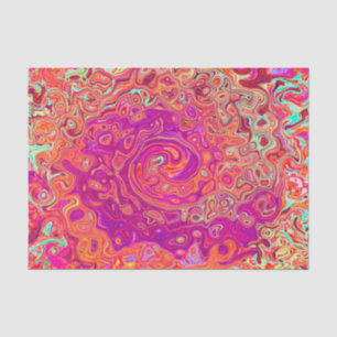 Retro Abstrakt Coral und Lila Marmorwirbel Seidenpapier