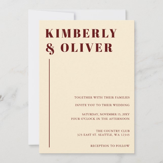 Retro Abstrakt Earthy Terracotta Orange Wedding Einladung (Vorderseite)