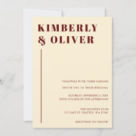 Retro Abstrakt Earthy Terracotta Orange Wedding Einladung