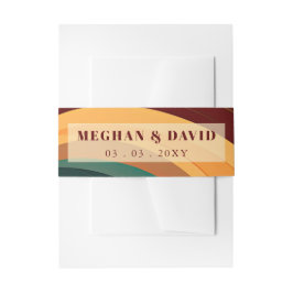 Retro Abstrakt Earthy Terracotta Orange Wedding Einladungsbanderole