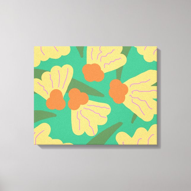 Retro Abstrakt Florals Leinwanddruck (Vorderseite)