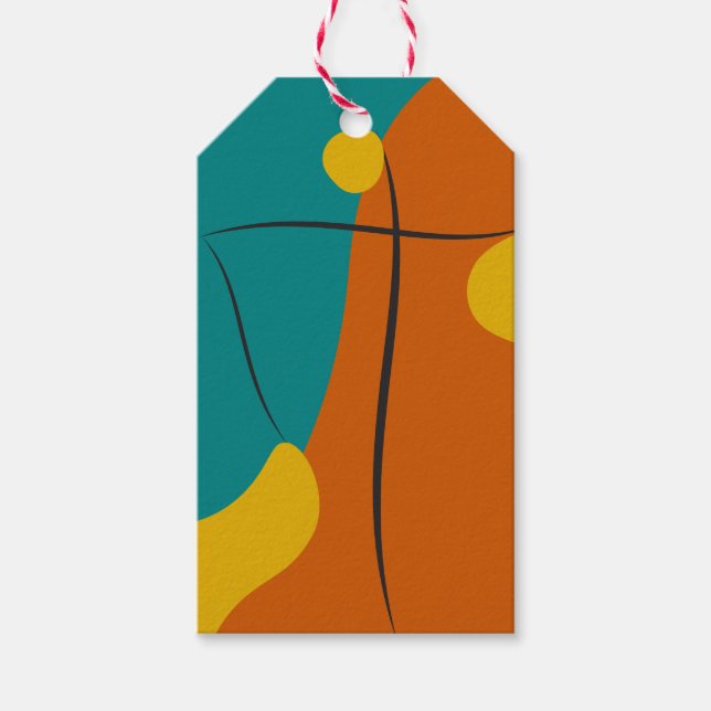 Retro Abstrakt Harmonie Geschenkanhänger (Vorderseite)