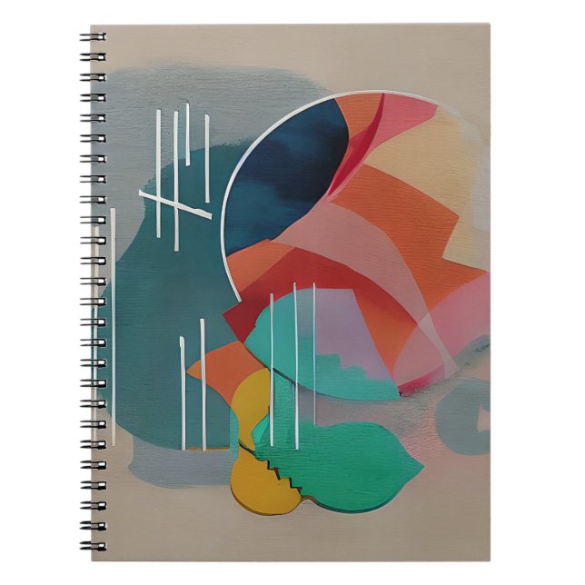 Retro abstrakt minimalistische Kunst Notizblock (Vorderseite)