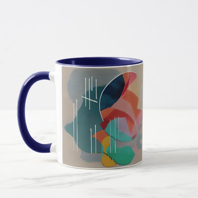 Retro abstrakt minimalistische Kunst Tasse (Links)