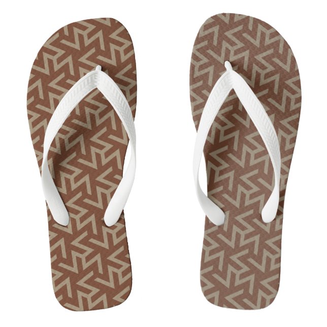 Retro Abstrakt Mitte des Jahrhunderts Modernes Mus Flip Flops (Fußbett)