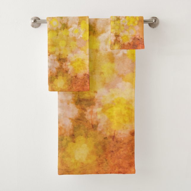 Retro Abstrakt salzige Aquarellmalerei Badhandtuch Set (Insitu)