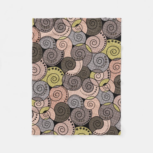 Retro, abstrakt, Spiralen Fleecedecke (Vorderseite)
