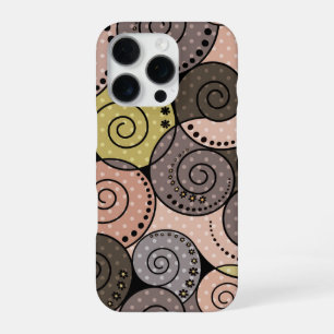 Retro, abstrakt, Spiralen iPhone 16 Pro Hülle