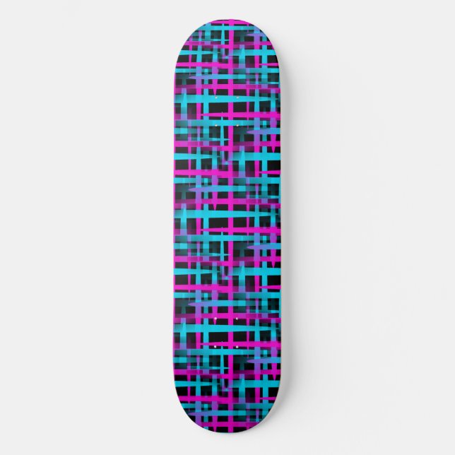 Retro Abstrakt Weave Muster Skateboard (Vorderseite)
