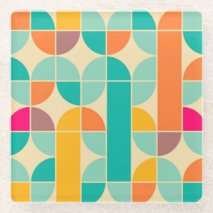 Retro Abstrakt: Zeitloses Nahtloses Design. Glasuntersetzer