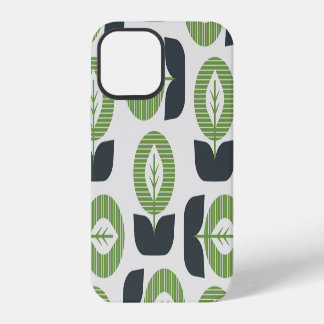 Retro Abstrakte Blätter: Nahtloser Vintager Stil iPhone 12 Hülle
