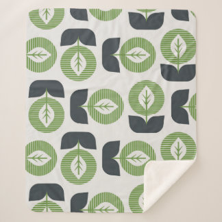 Retro Abstrakte Blätter: Nahtloser Vintager Stil Sherpadecke