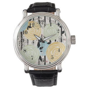 Retro, abstrakte Blume Armbanduhr
