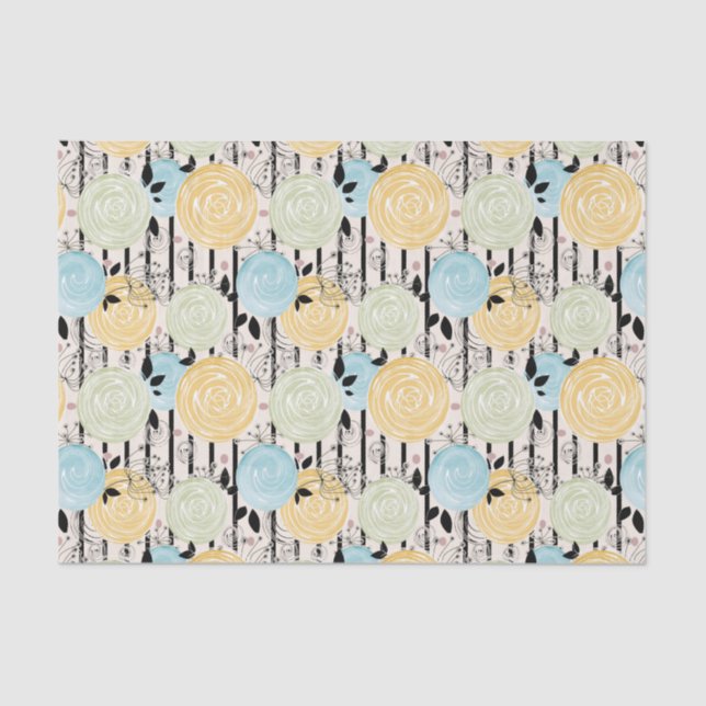 Retro, abstrakte Blume Seidenpapier (Vorderseite)