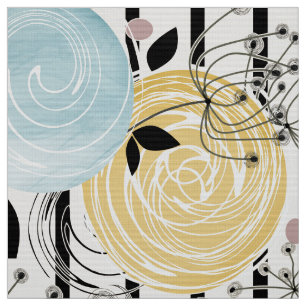 Retro, abstrakte Blume Stoff