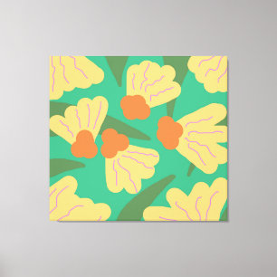 Retro abstrakte Blumen Leinwanddruck