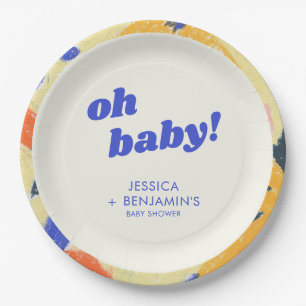 Retro Abstrakte Botanische Lustige Babyparty-Benut Pappteller