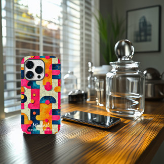 Retro-Abstrakte Formen, benutzerdefinierbar in ros Case-Mate iPhone 14 Pro Hülle