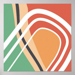Retro-abstrakte Formen, bunte Kunstwerke Poster