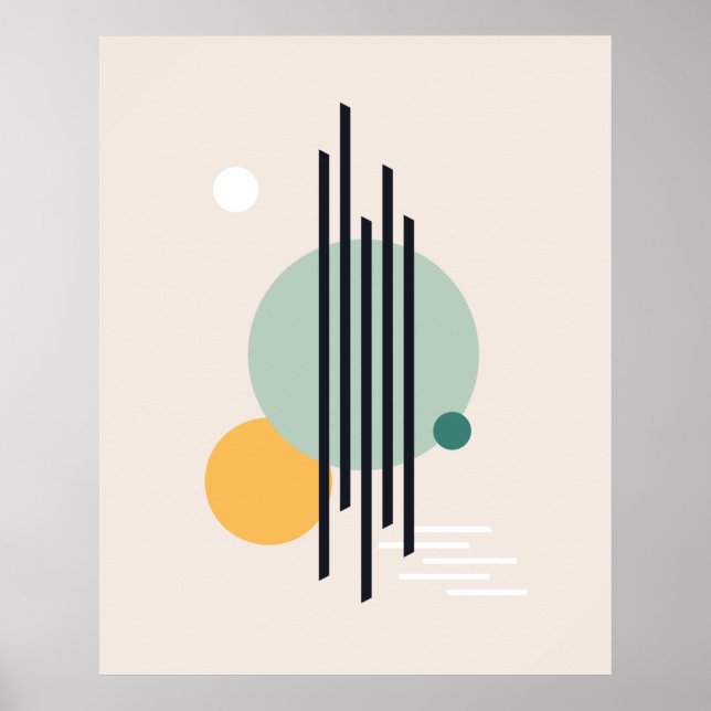 Retro abstrakte geometrische Kunst Poster (Vorne)