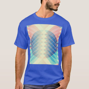 Retro Abstrakte Geometrische Linien Formen Rot Bla T-Shirt