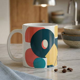 Retro Abstrakte Geometrische Risograph-Kunst-Desig Kaffeetasse
