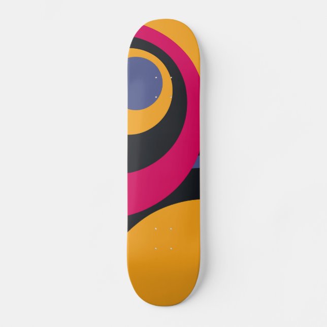 Retro Abstrakte Kunst 2 Skateboard (Vorderseite)