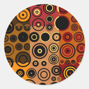 Retro Abstrakte Kunstwerke Runder Aufkleber