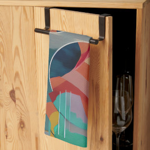 Retro abstrakte minimalistische Kunst Geschirrtuch