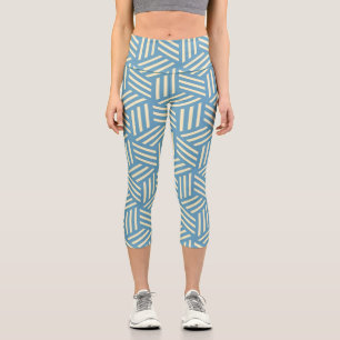 Retro Abstrakte optische Illusion Kubus Muster bla Capri Leggings