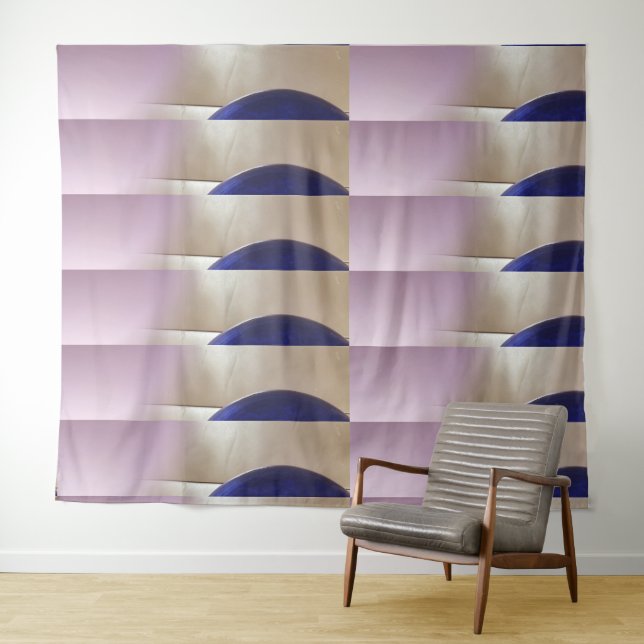 Retro-Abstrakte Semi-Circles auf Soft-Gold Wandteppich (Beispiel (Horizontal))