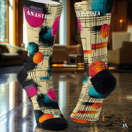 Retro-Abstrakte Socken mit farbenfroher Circle-Des